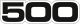 Emblem Side Cover '500' black, 1 Piece, RH/LH, with small transparent edge