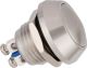 Universal Pushbutton, stainless steel housing, diameter 17.5mm, length 22.7mm,  mounting diameter 12mm, 2A/36V, splash proof (IP65)