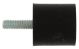 Rubber Buffer D25x25, M6x17mm Single Male Thread (Bump Stop)