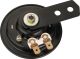 Horn, 12V, 100db, black, d=70mm, w/o rubber between horn and bracket, bracket is screwable