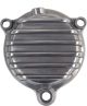 'ViRace' Oil Filter Housing Cover with Cooling Fins, polished aluminium, M6 vent hole for increased durability