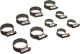 Samco Sport Stainless Steel Hose Clamp Set, for radiator hoses, item 50335, rounded corners and polished surfaces prevent cutting