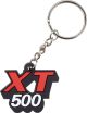 Key Fob XT500, soft vinyl black/red/white with metal chain and key ring