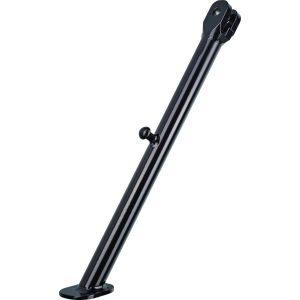 KEDO HeavyDuty Side Stand, 310mm length, for 10mm frame hole and 1 spring (or 2 nested), with stop limiter, black plastic coated