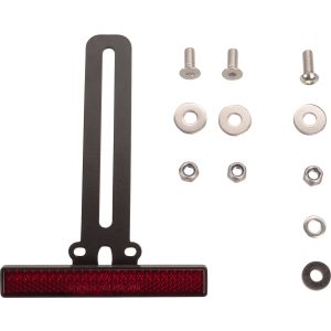 KEDO T7 Reflector Bracket Aluminium Black Coated, with e-approved reflector, completes item 31081/30396/60526, for license plate height 13-20cm
