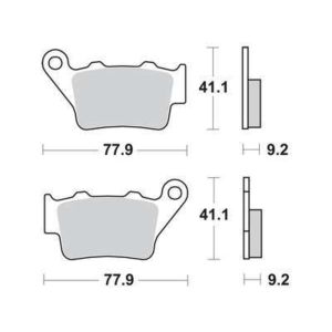 TRW Brake Pads, Rear, 1 Pair (TT600: compare with Drawing! Alternative see 11114) (Vehicle Type Approval), fits Brembo Caliper