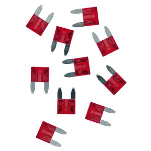 10A Mini Blade Type Fuse, red, dim. approx. 16x11mm, pack of 10