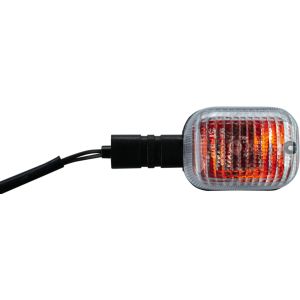 Indicator with Clear Lens, front/left or rear/right, 12V bulb 10W BA15S, screw connection as OEM, rigid indicator arm, 1 piece