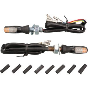 LED-Micro Indicator/Taillight Unit, 'Spark', size approx. 25x11x14.5mm, tinted glass, 'e'-approved, rubber mount,1 pair