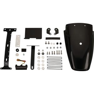 TT-Style Rear Conversion, fender plastic black through-dyed PP, mounting material complete incl. LED taillight, smoke lens, e-approved