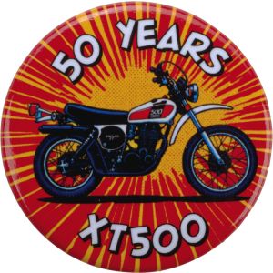 50 Years XT500 Refrigerator Magnet, 1 piece, diameter approx. 37 mm