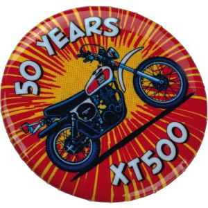 50 Years XT500 Pin Badge, diameter 38mm, 1 piece