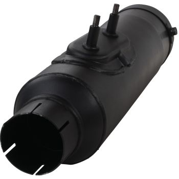 Replica Silencer US design (for type 1E6), stainless steel, black coated, including bracket and small parts, new version 2025