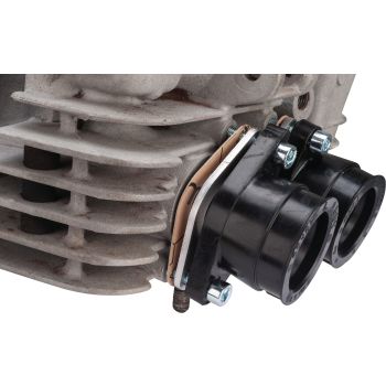 Intake manifold spacer 3mm, mounting on cylinder head, compensates shrinkage of the connecting rubber  carburettor to air filter box, incl. mounting material