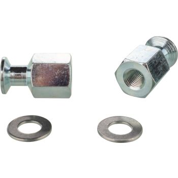 Luggage Retaining Cap Nut Set, M10x1.25 fine pitch thread, zinc plated steel, mounting on upper, shock absorber attachment