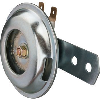 Horn, 6V, 100dB, matt silver zinc plated, diameter=71mm, without rubber between horn and bracket