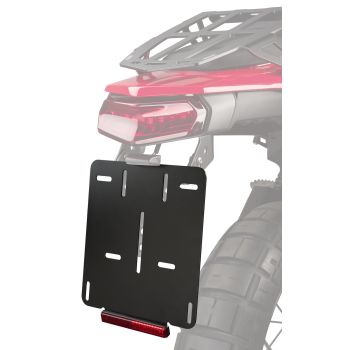 License Plate Holder for Euro License Plate 18x20cm, 2mm aluminium black coated, incl. e-approved reflector