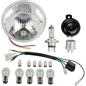 Add-on Kit H4 for Item 50544 12V Conversion (includes all 12V bulbs, flasher relay, horn, H4 insert with cable, without battery)