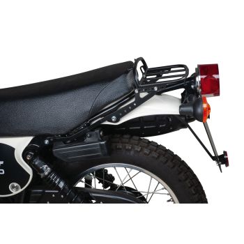 Mini Luggage Rack, stainless steel black, complete with brackets, luggage area approx. 23x15cm, only suitable for the long German seat (-'79 and '80-)