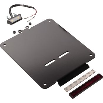 Number Plate Pad Aluminium 3mm, black coated, with e-approved licence plate illumination