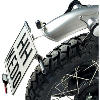 License Plate Bracket 'GibbonSlap'-Style ,Stainless, incl. Mounting Material (Additional Equipment: License Plate Lamp 62021, Indicator Stay 63022)
