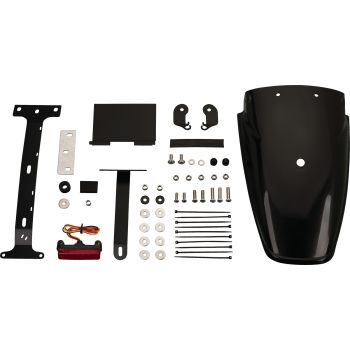 TT-Style Rear Conversion, black through-dyed PP fender, mounting material complete incl. LED taillight, red lens, e-approved