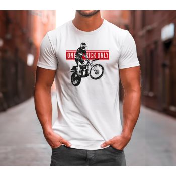 T-Shirt »onekickonly« , white, Size S - XXXL, 2-color print, regular fit, 100% cotton