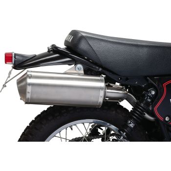 Stainless Steel Silencer, oval, incl. db-killer, intermediate pipe with 35mm connection and mounting material, not street legal