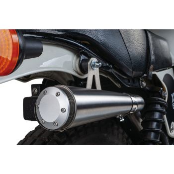 KEDO XTrapp 3'-Silencer Version 2026, aluminum end cap, includes intermediate pipe and clamp, brushed stainless steel (Not Street Legal)