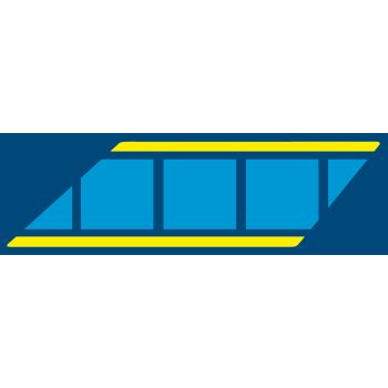 Front Fender Decal, blue/yellow